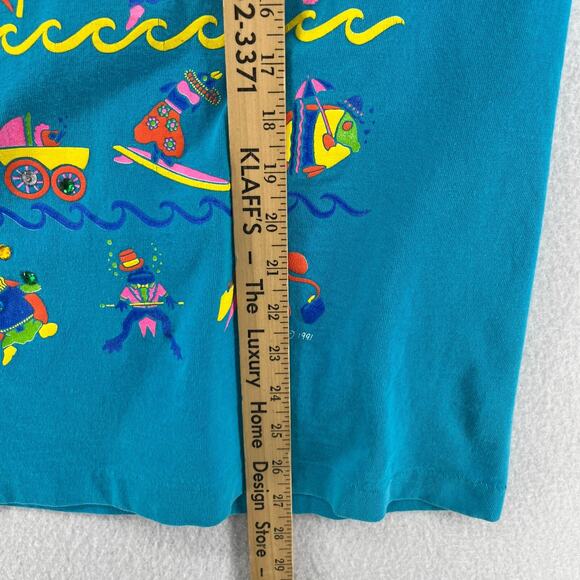 EYES ON CALIFORNIA Shirt Women One Size Fish Seahorse Single Stitch Vintage Blue - Picture 14 of 16